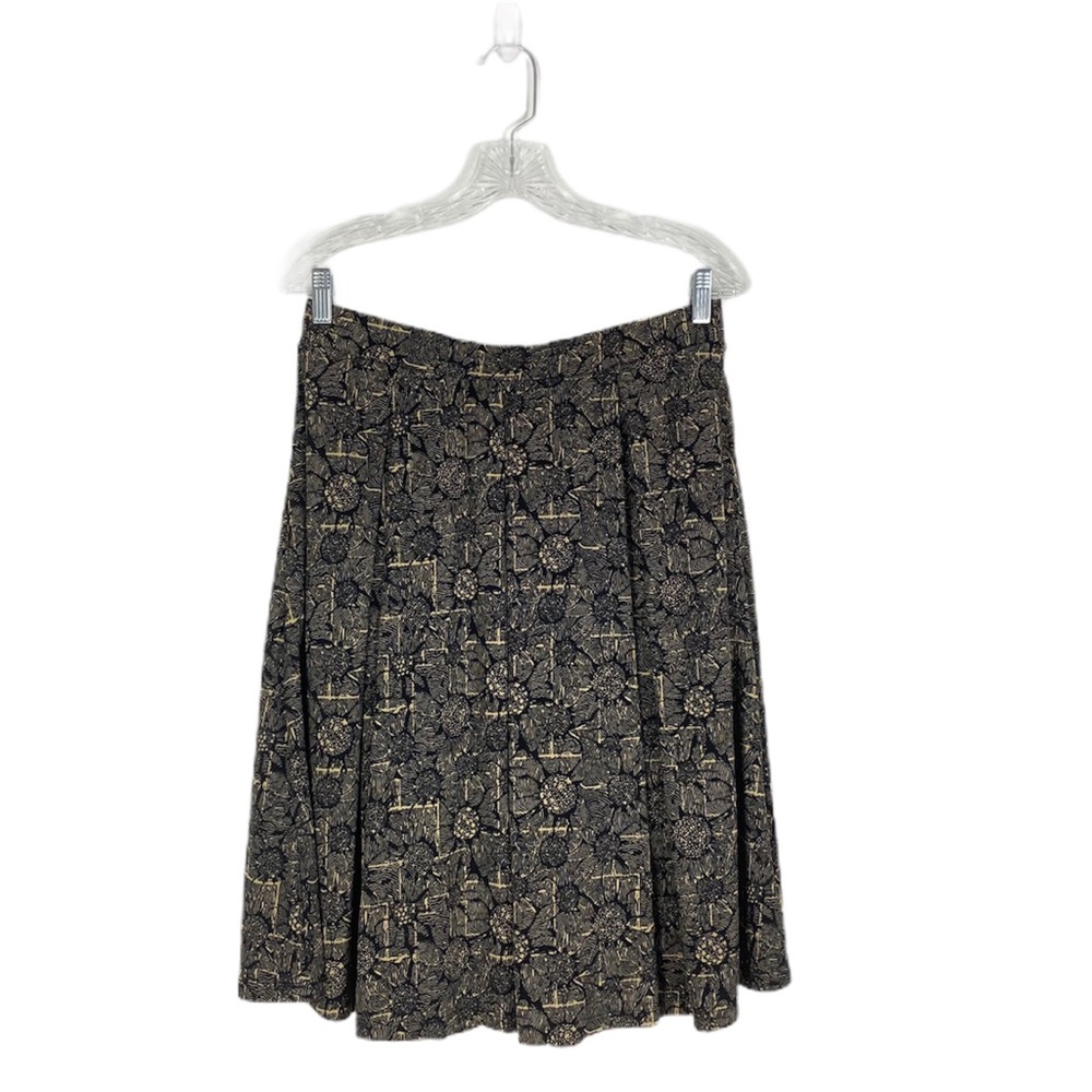 LulaRoe Madison Skirt A-Line Floral black tan